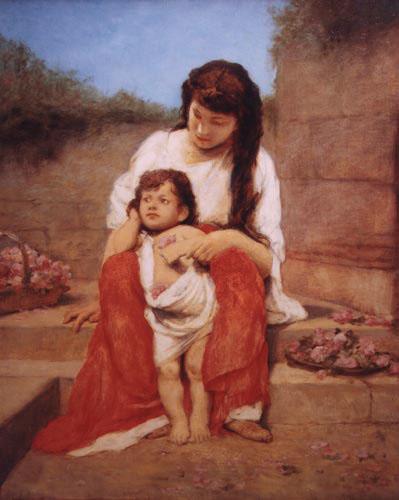 Gabriel von Max Mutter mit Kind oil painting image